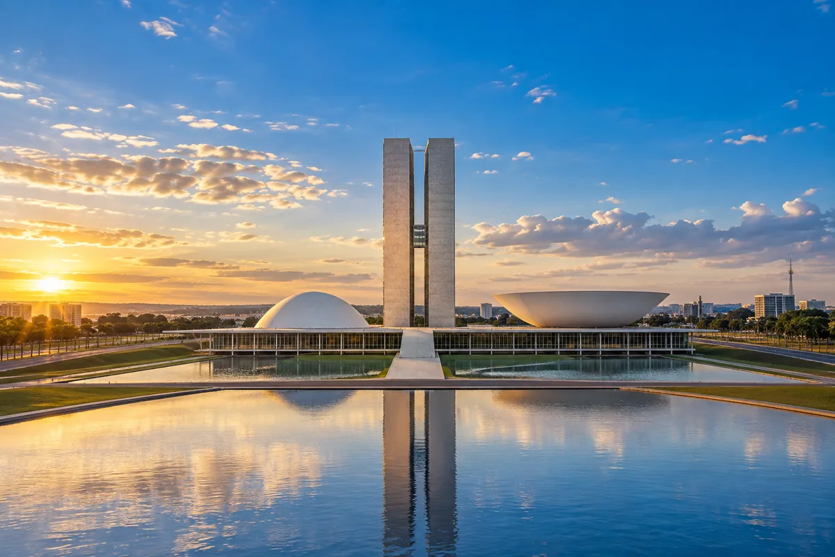 Congresso Nacional e Eixo Monumental em Brasília