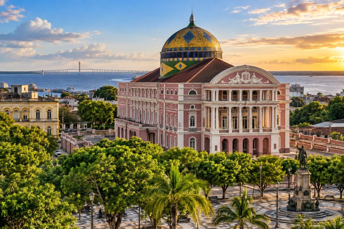 Teatro Amazonas e o encontro das águas em Manaus
