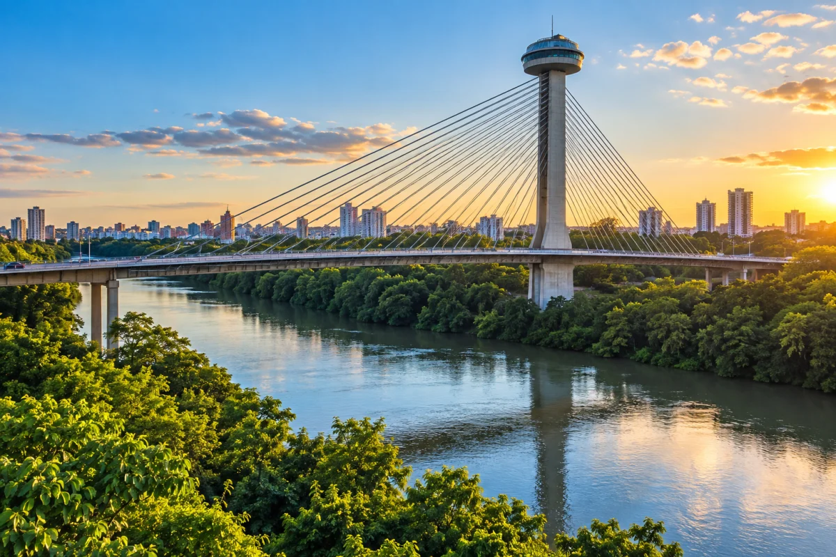 Ponte Estaiada e o rio Poti em Teresina